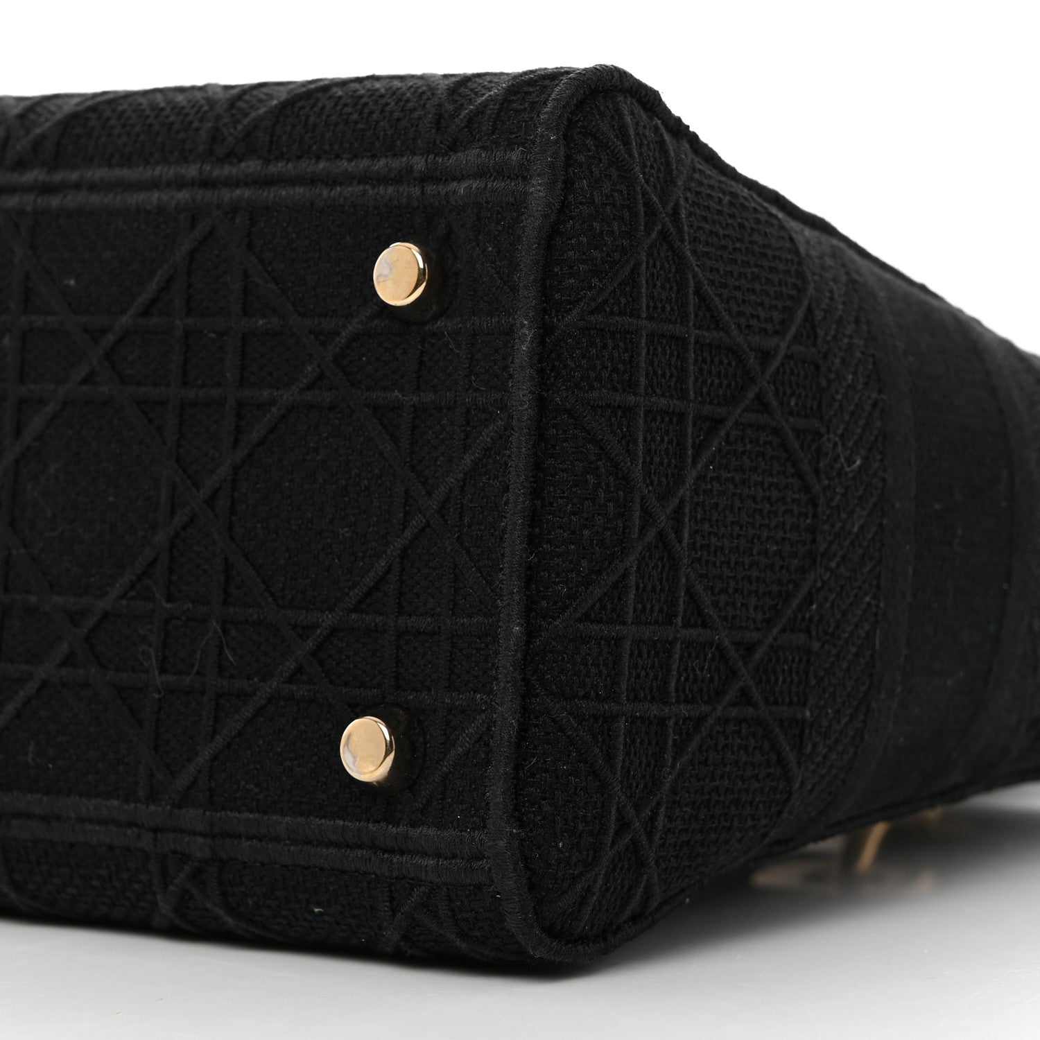 Christian Dior Canvas Embroidered Cannage Medium Lady D-Lite Black 10 of 10