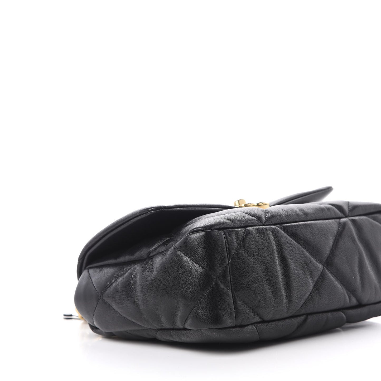 Goatskin Quilted Medium 19 Flap Black