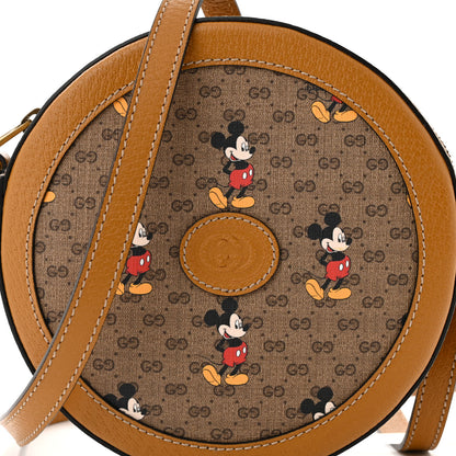 Gucci X DISNEY Mini Vintage GG Supreme Monogram Mickey Mouse Round Shoulder Bag Beige Vintage Sun Oil 8 of 10