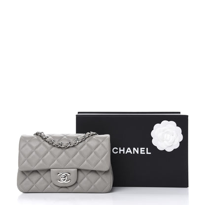 Chanel Lambskin Quilted Mini Rectangular Flap Grey 10 of 10