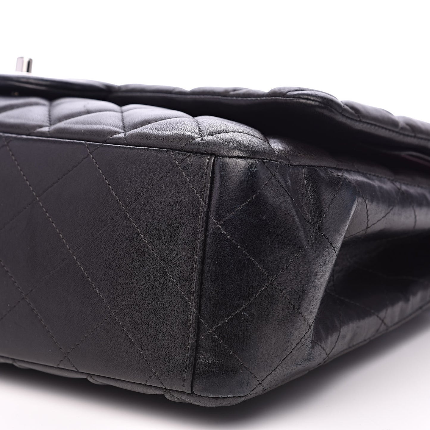Lambskin Quilted Maxi Double Flap Black