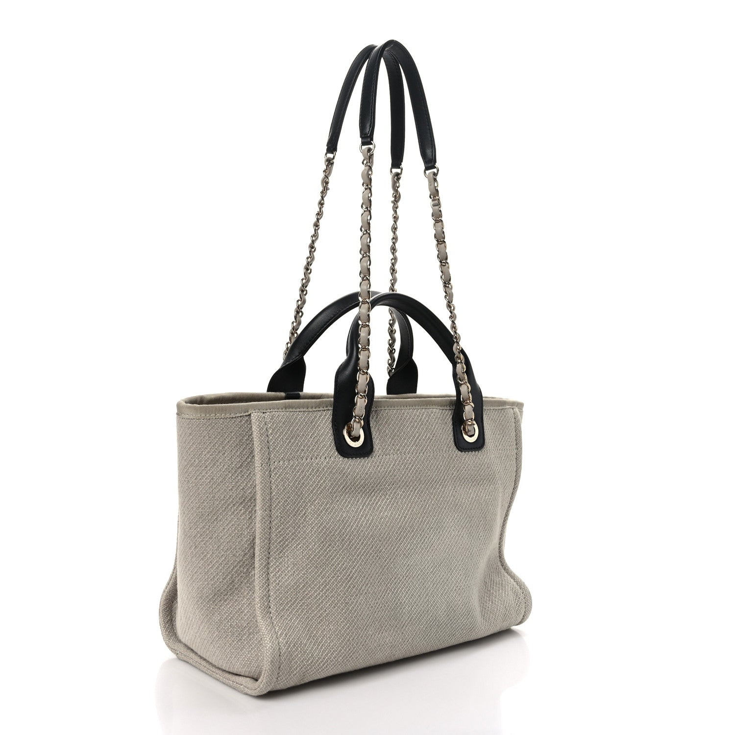 Chanel Mixed Fibers Medium Deauville Tote Beige Black 4 of 10