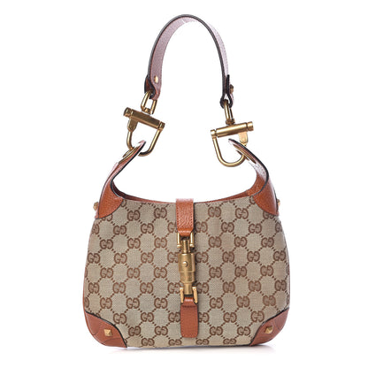 Gucci Monogram Mini Piston Lock Jackie O Hobo Orange 1 of 11