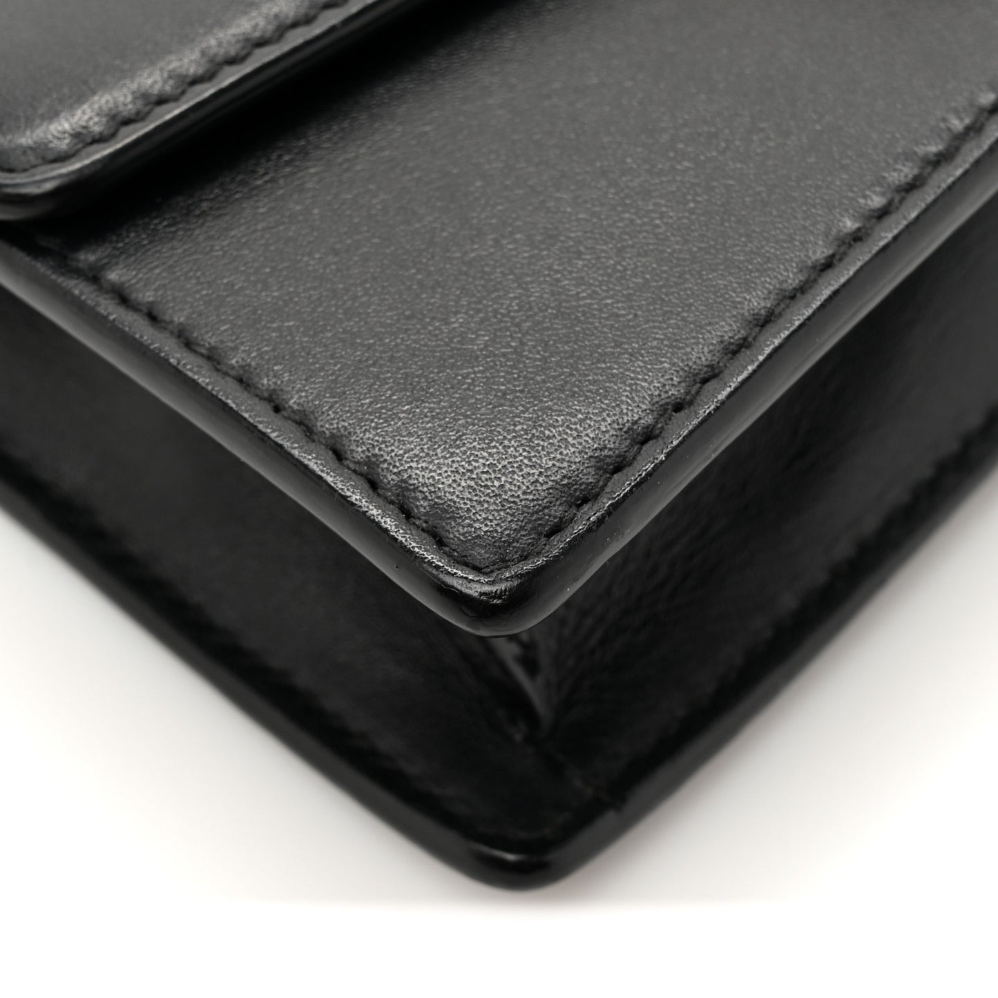 Calfskin Super Mini Sylvie Chain Shoulder Bag Black