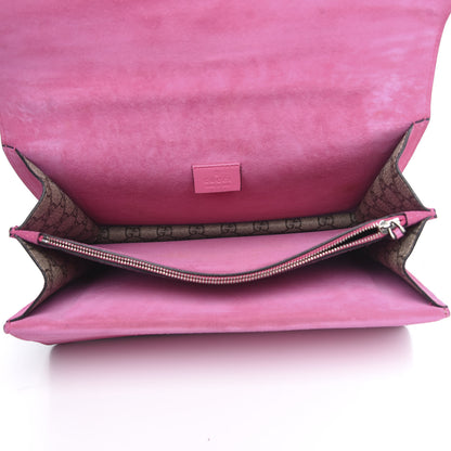 Gucci GG Supreme Monogram Suede Pierced Heart Embroidered Medium Dionysus Shoulder Bag Beige Ebony Pink Tropical Flower 5 of 16