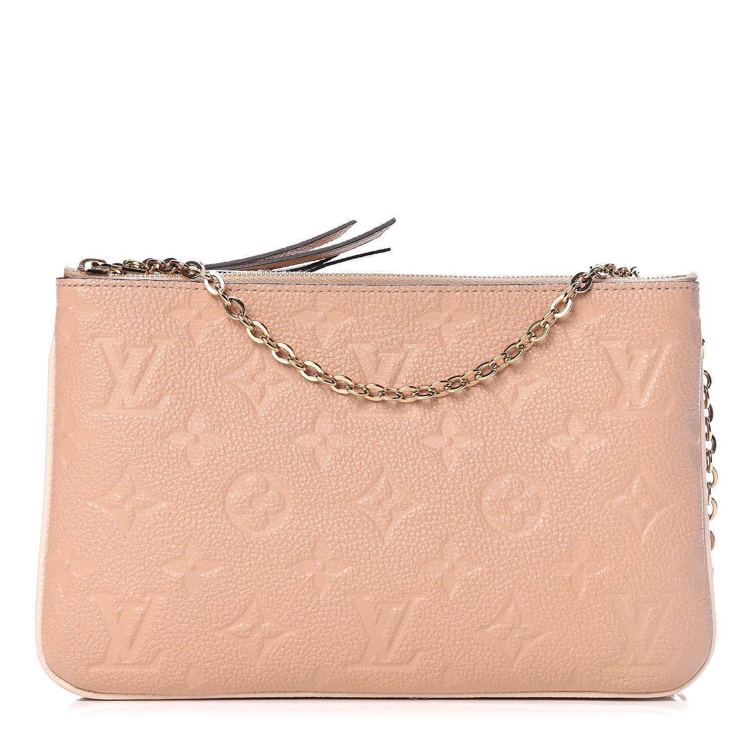 Louis Vuitton Empreinte Double Zip Pochette Beige Rose Creme 1 of 12