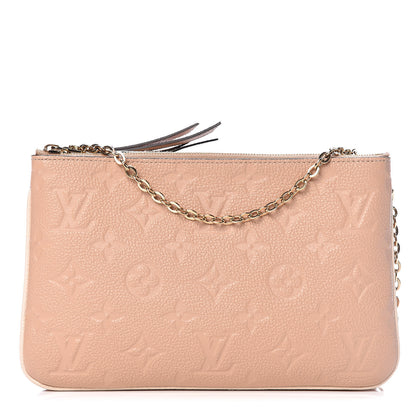 Louis Vuitton Empreinte Double Zip Pochette Beige Rose Creme 1 of 12