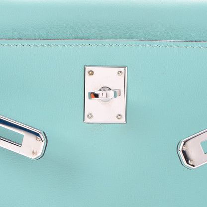Hermes Swift Kelly Pochette Clutch Bleu Atoll 21 of 30