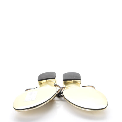 Valentino Garavani Patent Crystal Embellished Thong Sandals 38.5 Light Gold 7 of 11
