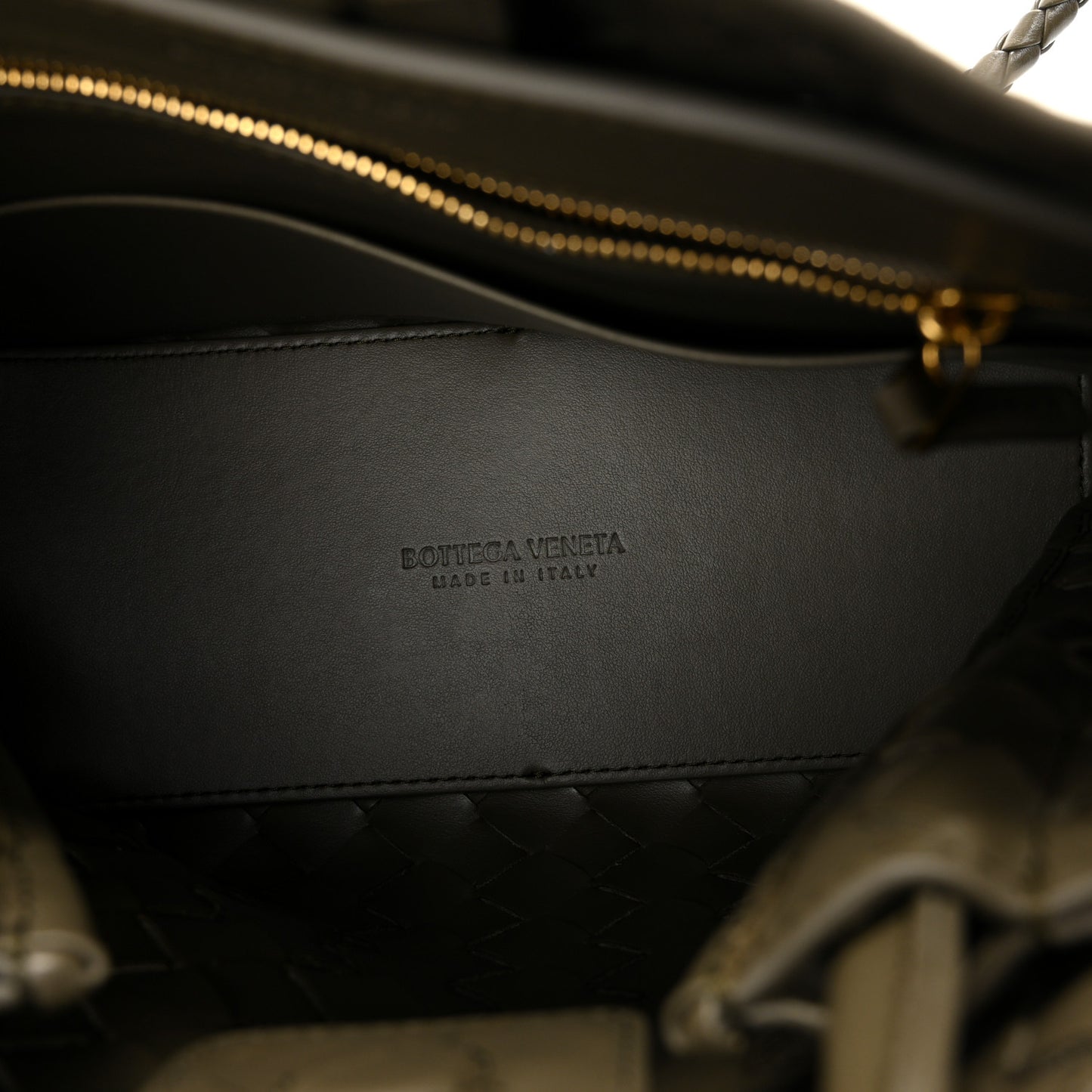 Suede Intrecciato Small Andiamo Shoulder Bag Cypress
