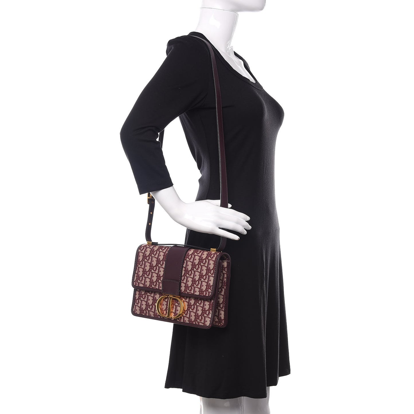 Oblique 30 Montaigne Flap Bag Burgundy
