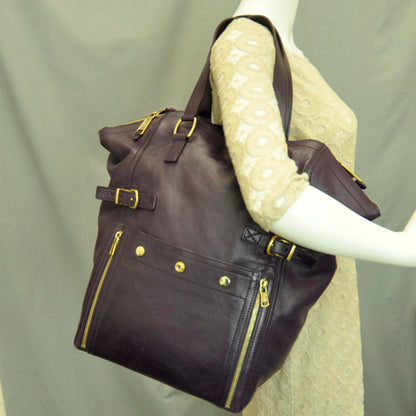Saint Laurent Large Downtown Tote Purple 2 of 10