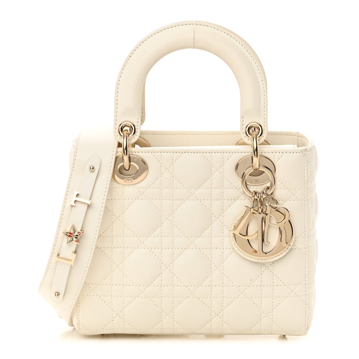Christian Dior Lambskin Cannage Small My ABCDior Lady Dior White 1 of 16