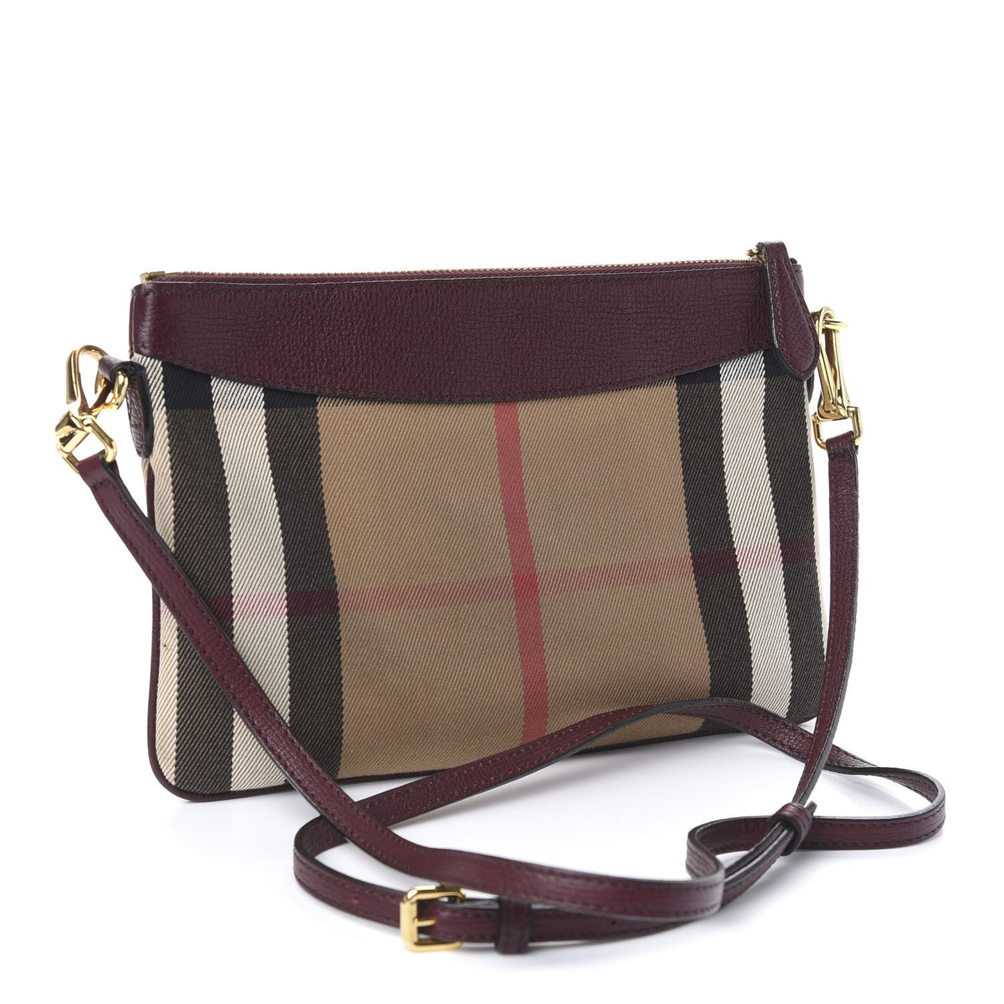 House Check Derby Peyton Crossbody Clutch Bag Mahogany Red