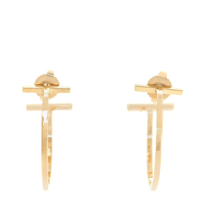 Tiffany 18K Yellow Gold Medium T Wire Hoop Earrings 1 of 5