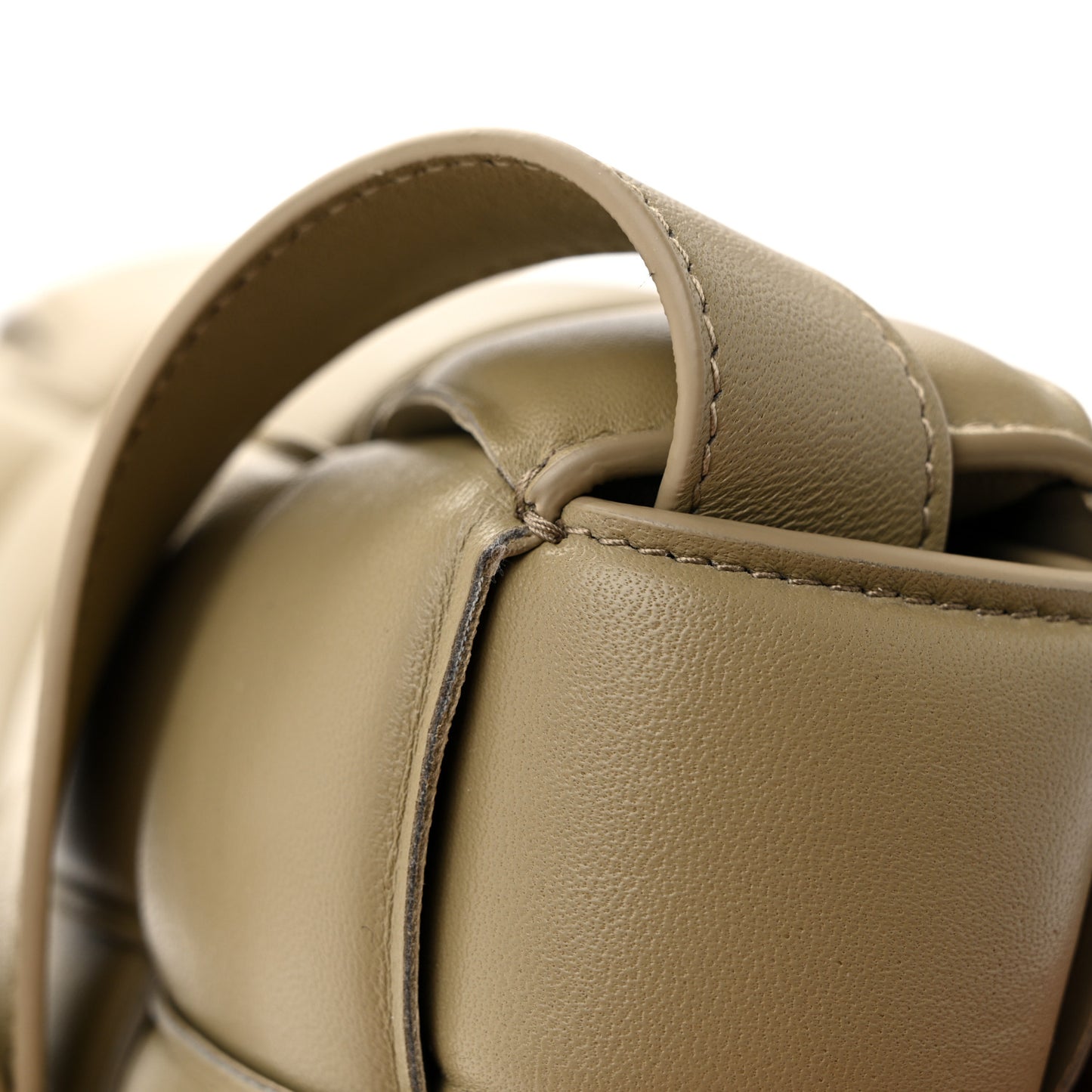 Nappa Maxi Intreccio Padded Cassette Crossbody Bag Travertine
