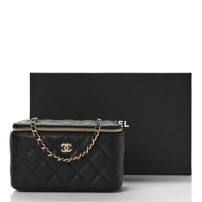 Chanel Caviar Quilted Small Vanity Case With Chain Black 10 of 10