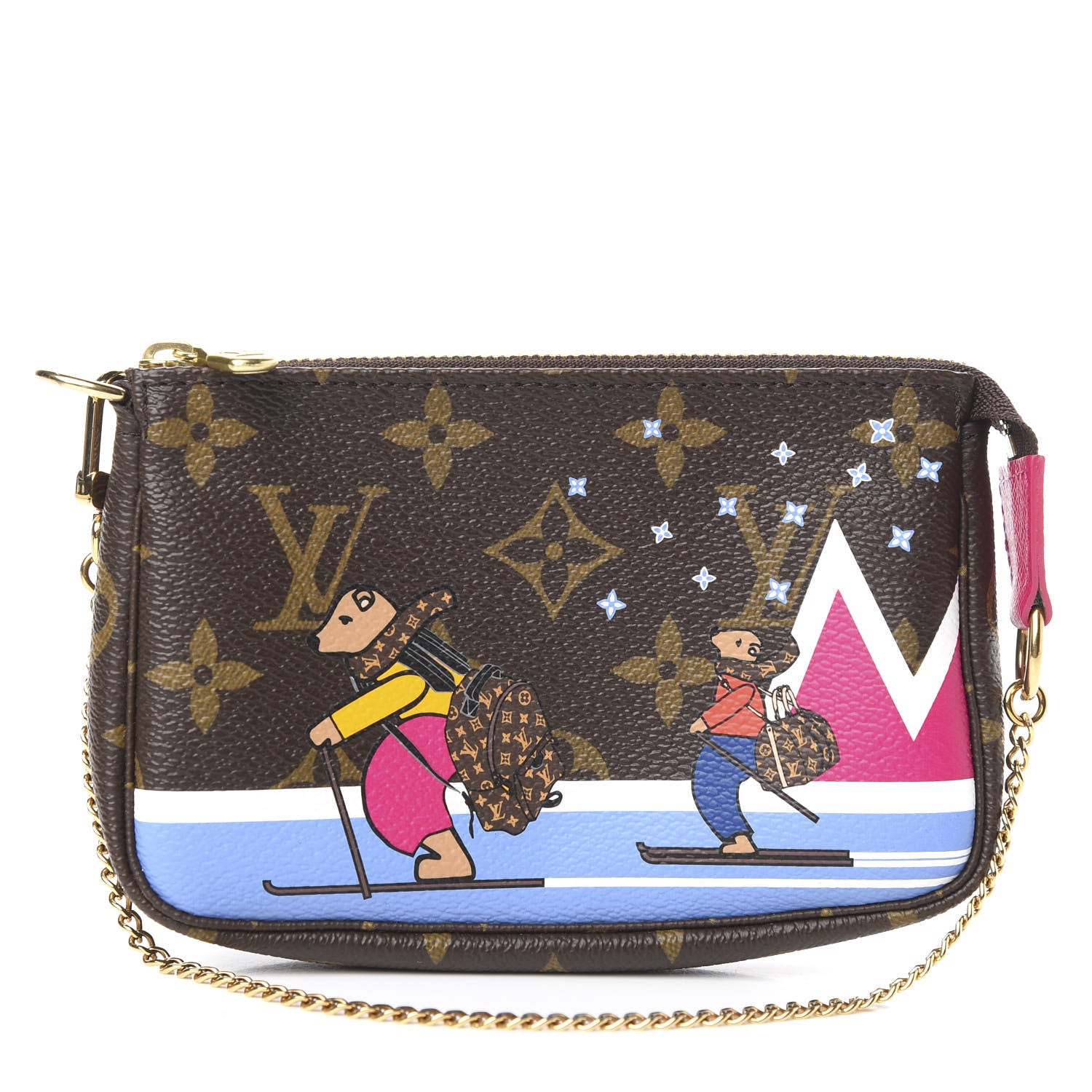 Louis Vuitton Monogram 2018 Christmas Animation Mini Bears Pochette Accessories 1 of 6