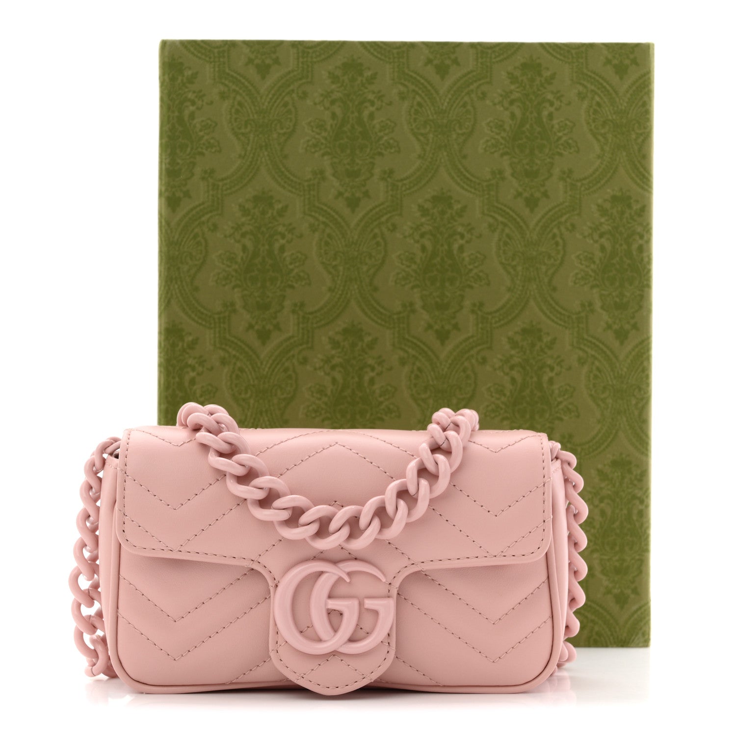 Gucci Calfskin Matelasse Monochrome GG Marmont Chain Belt Bag Perfect Pink 11 of 11
