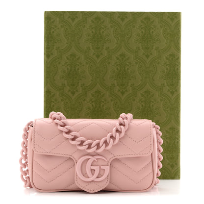 Gucci Calfskin Matelasse Monochrome GG Marmont Chain Belt Bag Perfect Pink 11 of 11