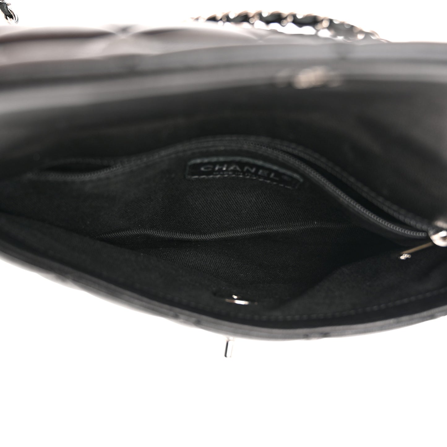 Lambskin Quilted Double Sided Clutch With Chain Black