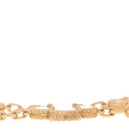 Van Cleef & Arpels 18K Yellow Gold Mother of Pearl 5 Motifs Vintage Alhambra Bracelet 3 of 4