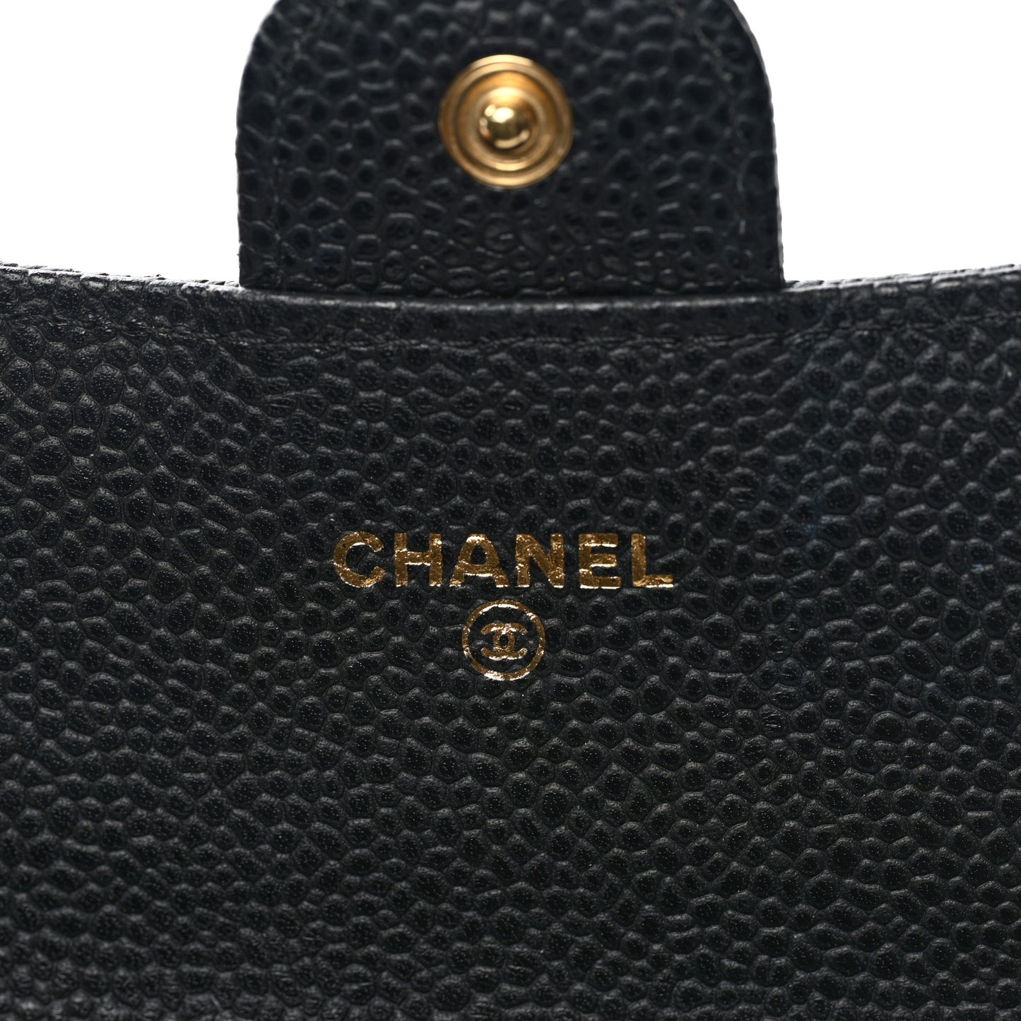 Caviar Quilted Large Gusset Flap Wallet Black
