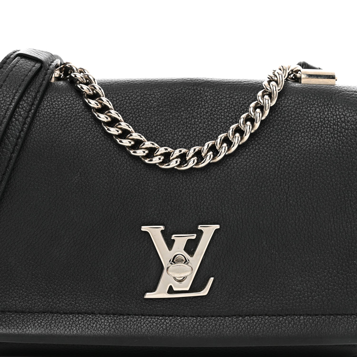 Louis Vuitton Calfskin Lockme II Chain Bag BB Black 5 of 12
