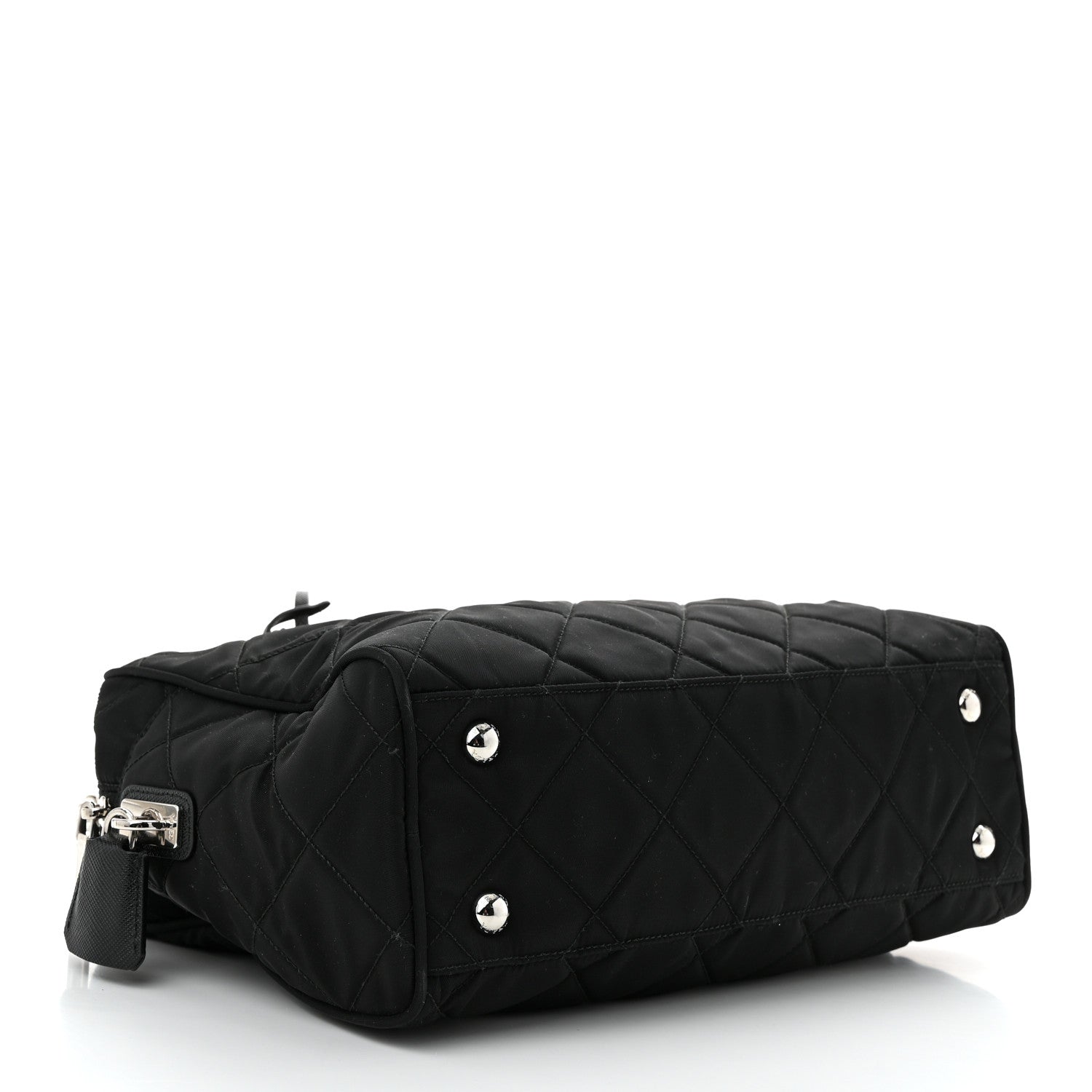 Prada Nylon Tessuto Impuntu Quilted Shoulder Bag Black 4 of 11