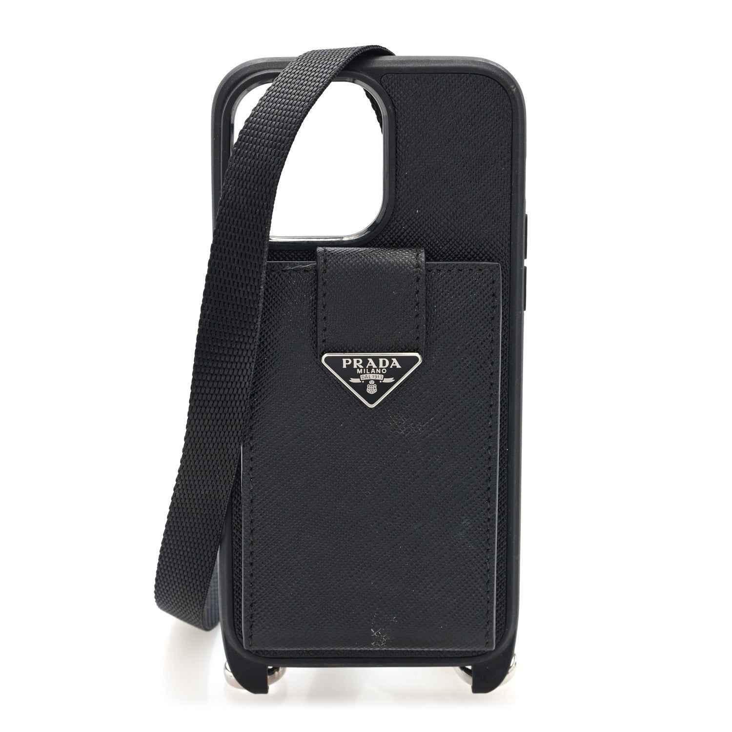 Prada Saffiano iPhone 16 Pro Max Case With Strap Black 1 of 7