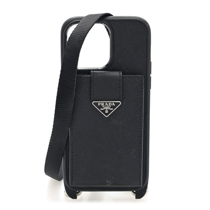 Prada Saffiano iPhone 16 Pro Max Case With Strap Black 1 of 7