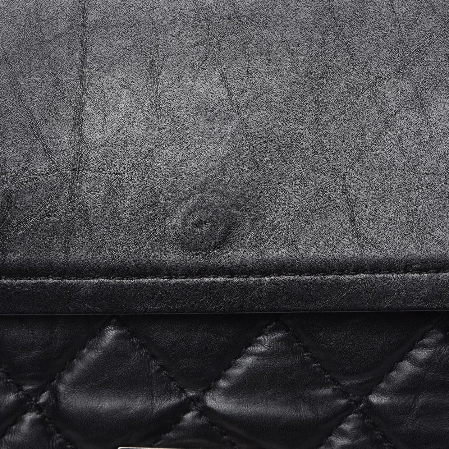 Aged Calfskin Quilted 2.55 Reissue 227 Flap Black