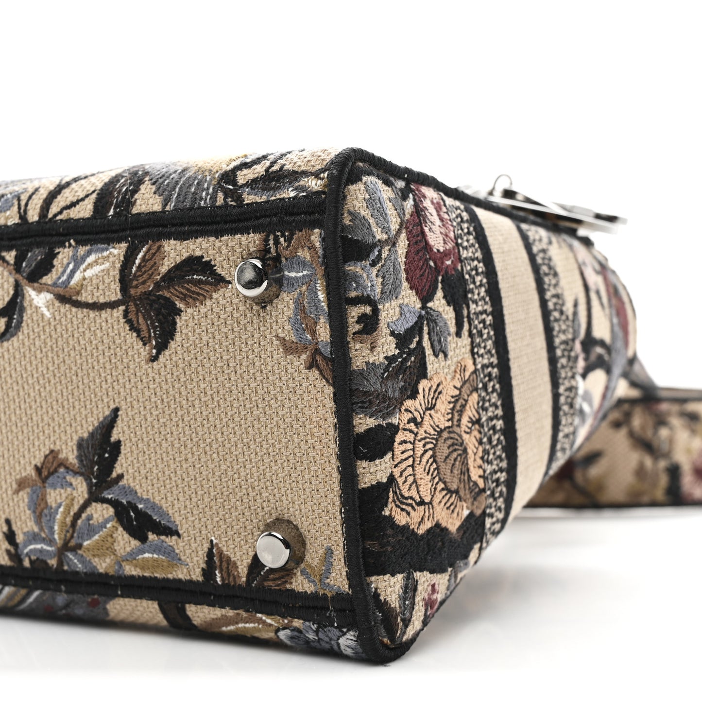 Canvas Embroidered Jardin D'Hiver Medium Lady D-Lite Beige Multicolor