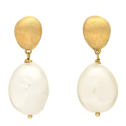 Marco Bicego 18K Yellow Gold Pearl Africa Drop Earrings 1 of 4