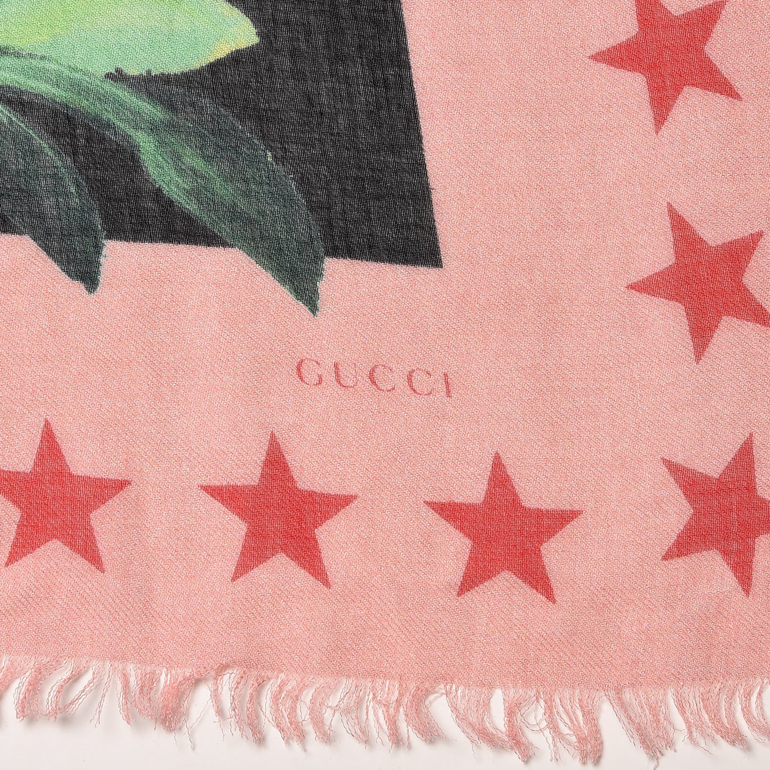 Gucci Modal Silk Cashmere Garden Print Shawl Black 3 of 3
