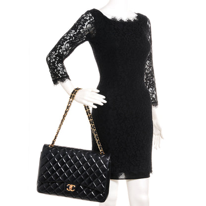 Chanel Lambskin Quilted Maxi Double Flap Black 2 of 8