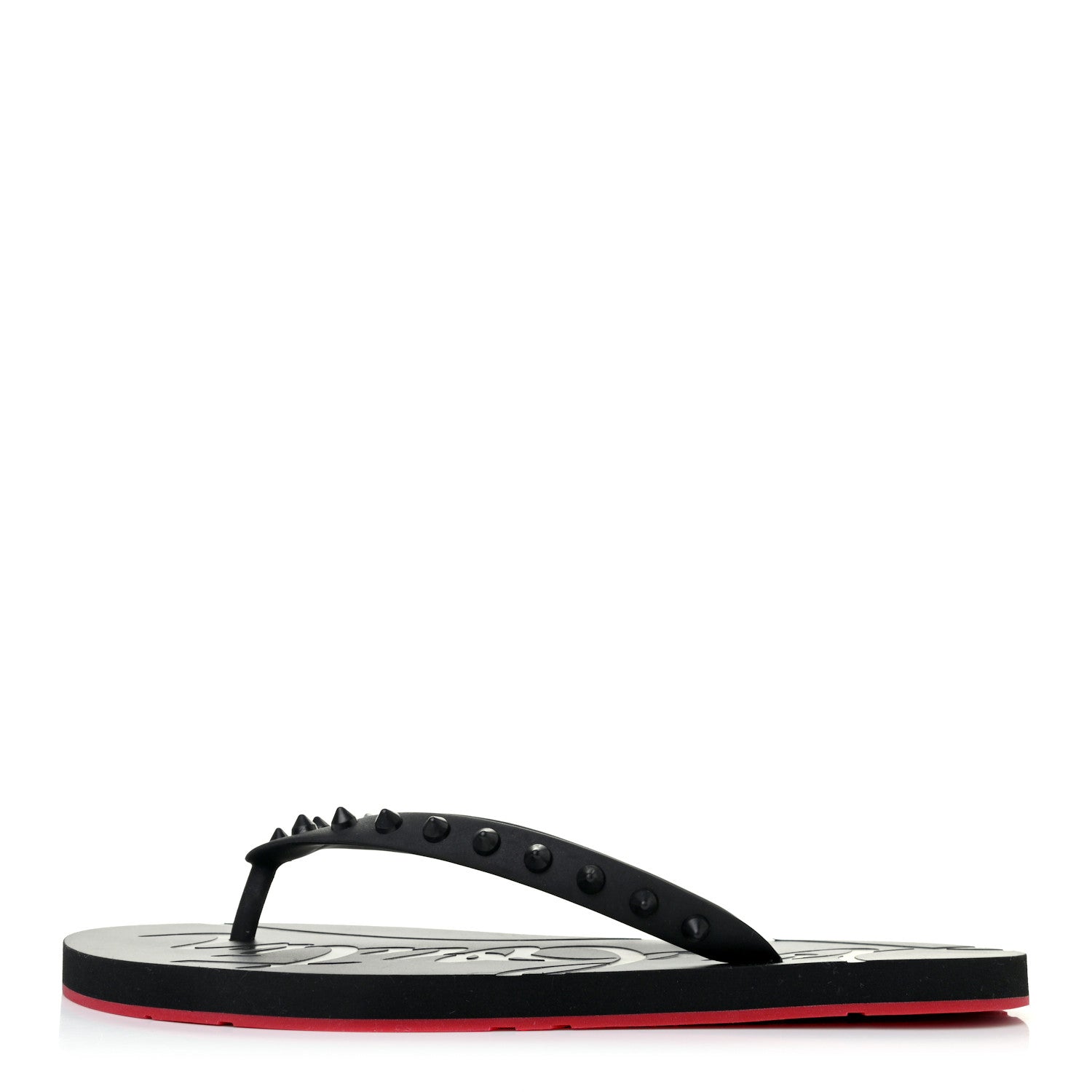 Christian Louboutin Rubber Spike Loubi Donna Flip Flop 39 Black 2 of 14