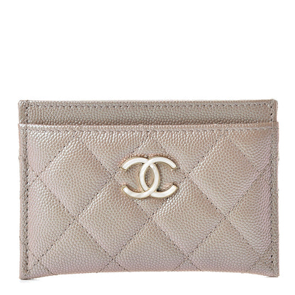 Chanel Iridescent Caviar Quilted Card Holder Beige 1 of 11