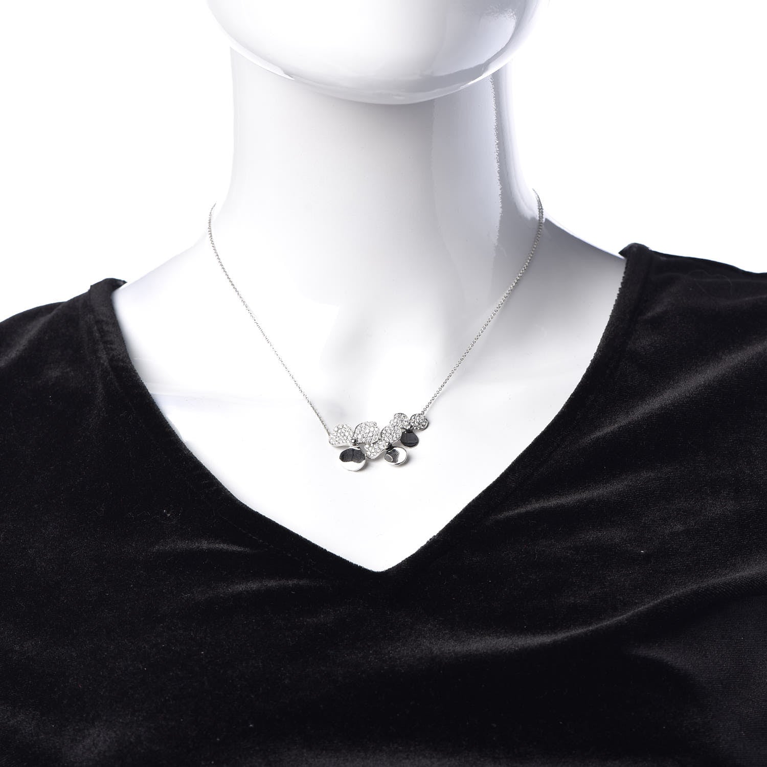 Tiffany Platinum Diamond Mini Paper Flowers Cluster Pendant Necklace 2 of 6