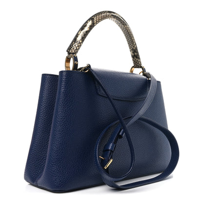 Louis Vuitton Taurillon Snakeskin Capucines MM Blue 3 of 9
