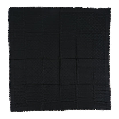 Louis Vuitton Silk Wool Monogram Shawl Black 1 of 3