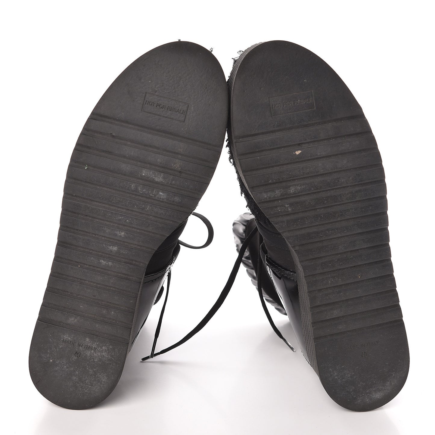 Calfskin Nylon Boots 40 Black