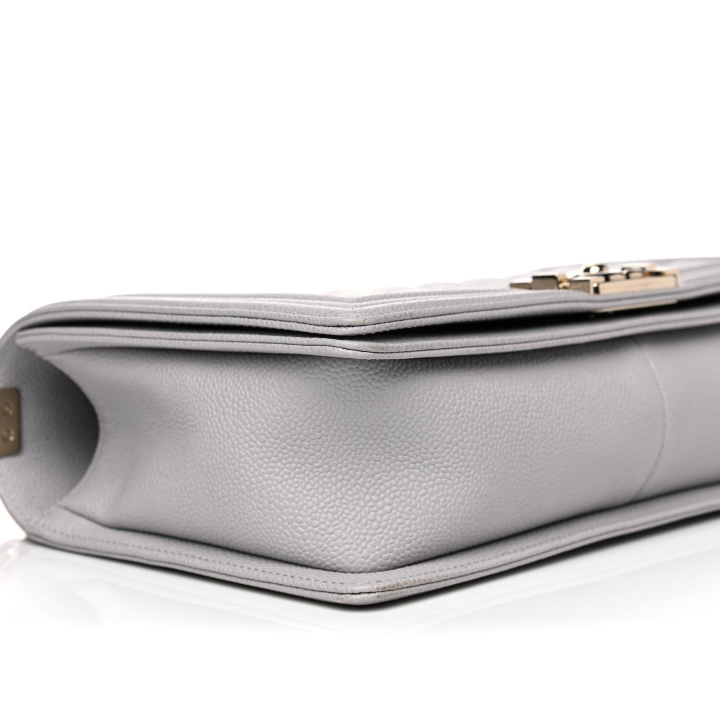 Caviar Quilted New Medium Boy Flap Grey