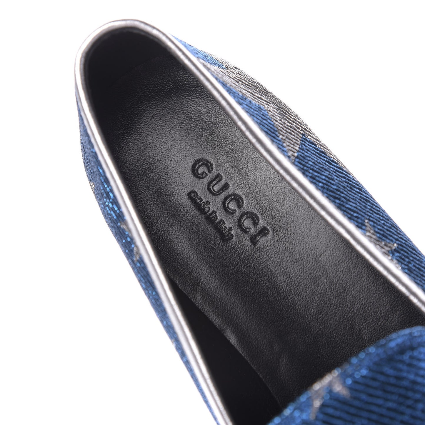 Lurex Calfskin Starry Sky Womens Jordaan Loafers 39 Bluette Silver