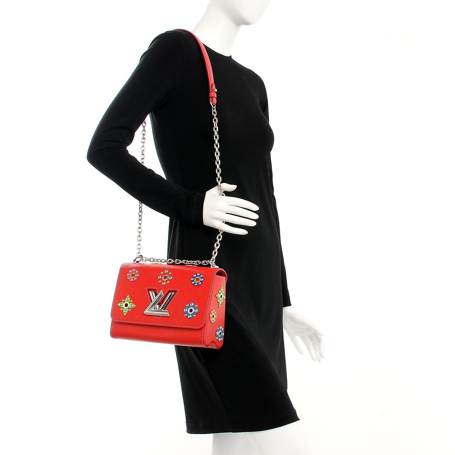 Louis Vuitton Epi Mechanical Flowers Twist Shoulder Bag MM Coquelicot 2 of 6