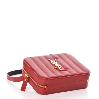 Saint Laurent Lambskin Matelasse Vicky Monogram Belt Bag Eros Red 4 of 11
