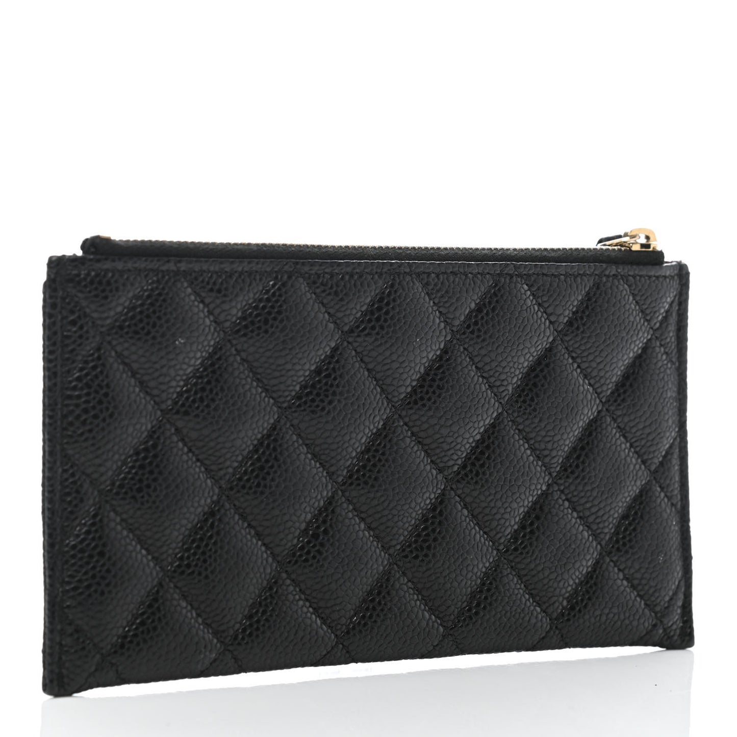 Caviar Quilted Classic Zip Pouch Black