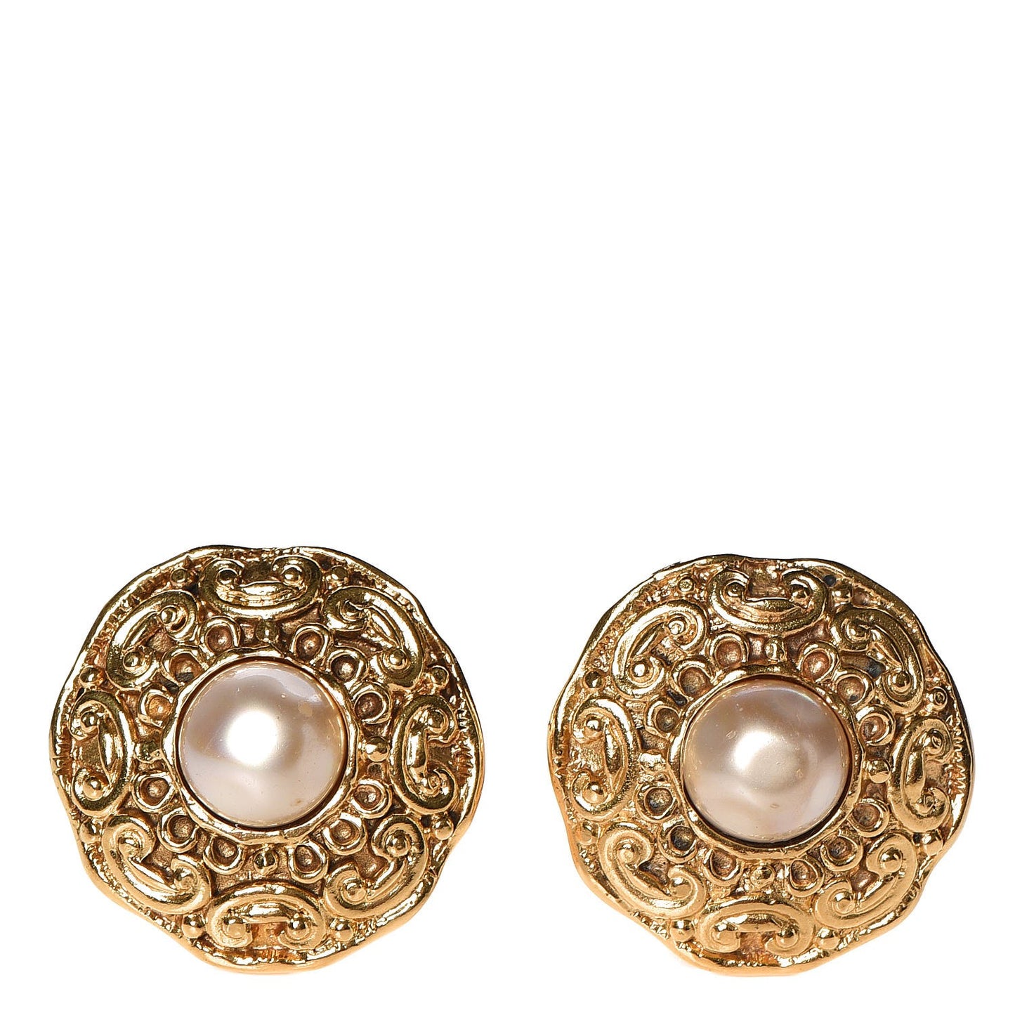 Pearl Clip On Earrings Gold