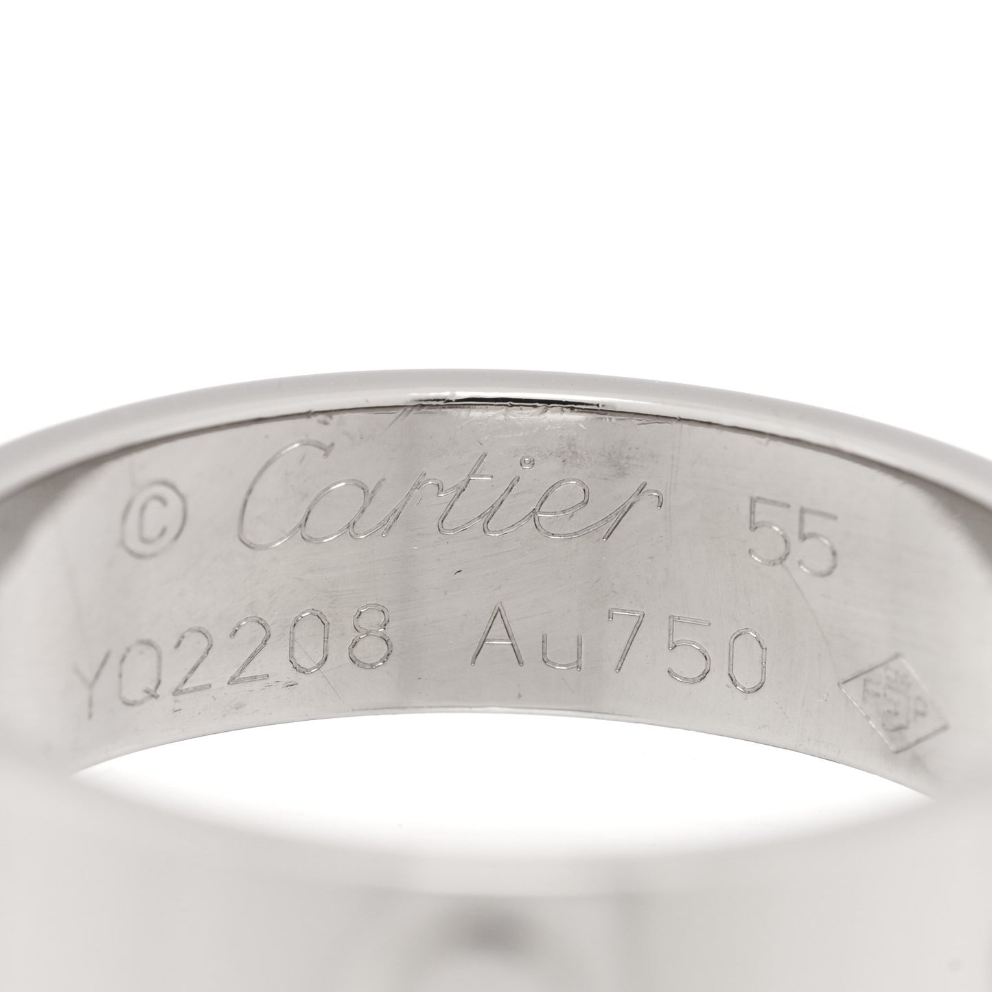 18K White Gold 5.5mm LOVE Ring 55 7.25