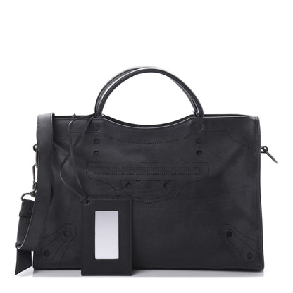 Balenciaga Veau Soyeux Perforated Blackout Hardware City Black 1 of 10